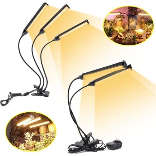 100W 150W Dual Heads Three Lamps Warm Dimmable Timing Seperate Control Clip-on Desk Led Grow Light for Home Garden Potted Plants