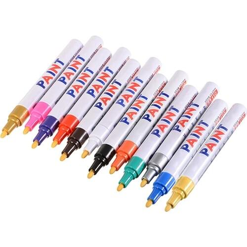 12 Colors Waterproof Rubber Permanent Paint Marker Pen Car Tyre Tread Environmental Tire Painting Pen
