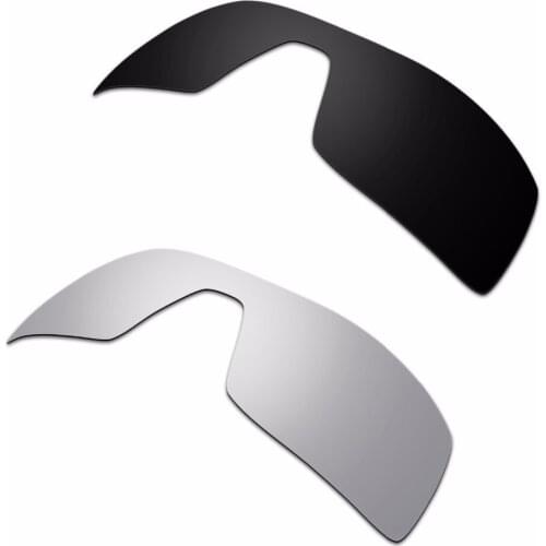 2 Pairs For Oil Rig Sunglasses Polarized Replacement Lenses 2 Colors Black & Silver From HKUCO