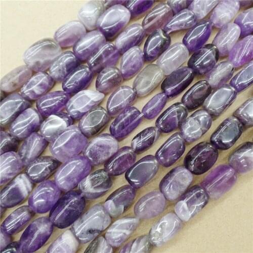 2 Strands 16x10mm Natural Purple Amethyst Free Shape Loose Beads DIY Fashion Jeawelry Making Accessories Unisex 15.5"