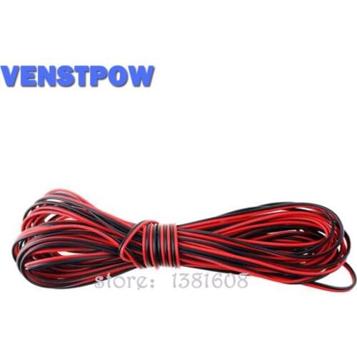 5M/Lot Red Black 2Pins 24AWG LED Extension Thinned Copper Wire Cable with wire cross-section 0.2 PVC Insulated Wire for Car