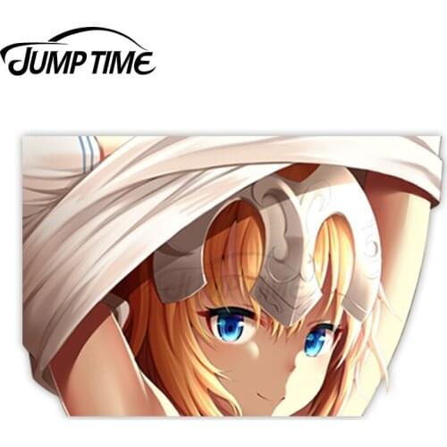 Jump Time Fate Apocrypha Jeanne d'Arc 12 7.3 Big Head Anime Peeker Vinyl Decal Waifu Kawaii Girl Car Stickers