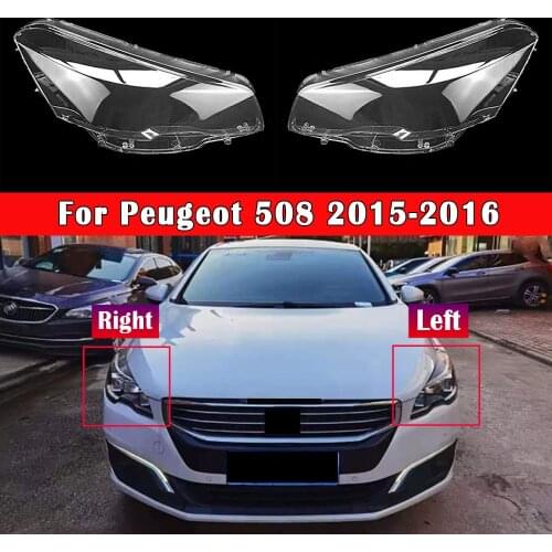 Car Front Headlamp Transparent Lampshade Glass Lens Shell Case Auto Headlight Cover Light Lamp For Peugeot 508 2015 2016