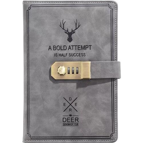 Password Notebook 360Pages A5 Personal Diary with Lock Code Thick Notepad Agenda Leather Journals Office Stationery Supplies