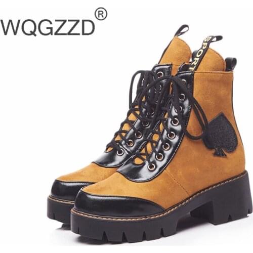 Bottes femme winter ankle boots women shoes pu leather gothic platform women ankle boots punk black designer waterproof size43