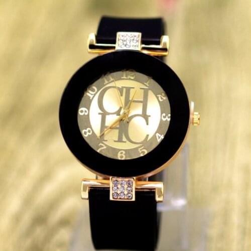 Relojes hombre Hot sale Fashion Brand Gold Geneva sport Quartz Watch Women dress casual Crystal Silicone Watches montre homme