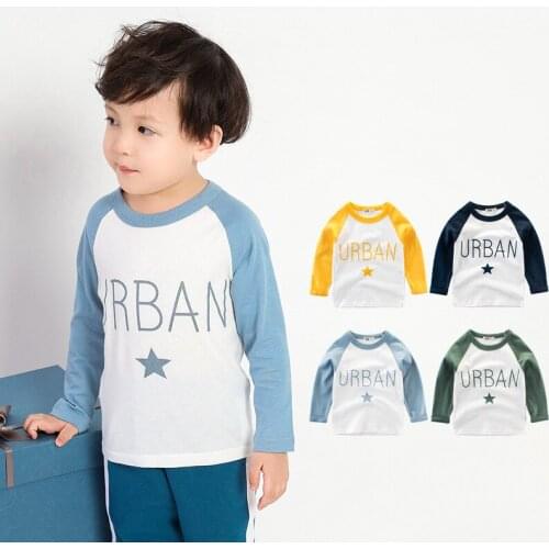 Children T-Shirt Cotton Kids Long Sleeve Tops Boy Tracksuit Casual Clothing For Girl Children Letter Printed T Shirt Kid Costume