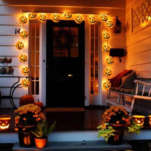1 Set 10 LEDs Halloween Pumpkin String Lights 3D Halloween Lantern Party Home DIY Decor 1.2M Warm White Battery Operated Light