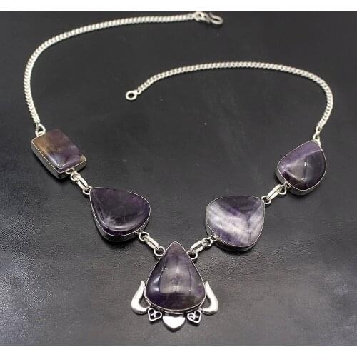 Hermosa Fantasy Charms Natural PurpleCharoite Silver Color Chain Necklace 19 inch A370 Free Shipping