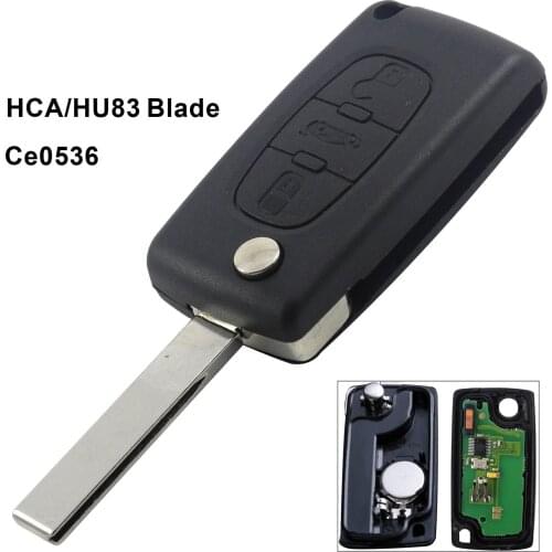 Jingyuqin CE0536 Models Flip Remote key 3 Button 434mhz HU83 for Citroen C3 C5 Remote Key Fob