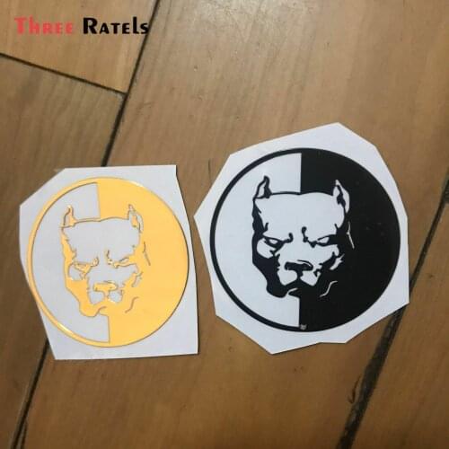 Three Ratel cool MT-68 pitbull dog 3D metal sticker decal for Laptop Skateboard Home Decoration Car Scooter Decal