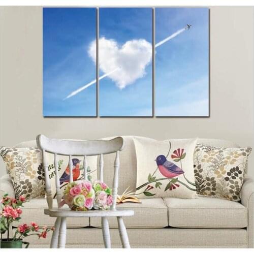 3 Pieces of louds heart shape canvas painting wall art picture decoration post printer canvas decoration