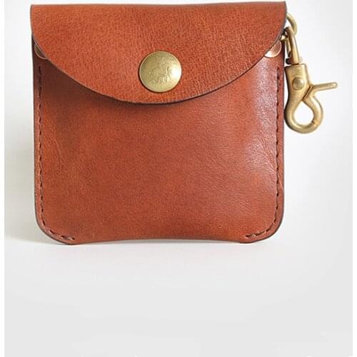 ERAL Travelers top layer leather wallet. Nostalgia card bag. Handmade sewing of vegetable tanned leather