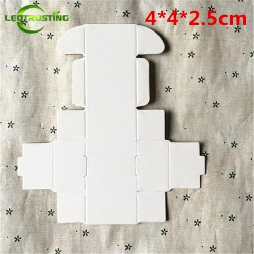 Leotrusting 50pcs 4*4*2.5cm Blank White Paper Box White Cardboard Paper Gift Packaging Box Candy Handmade Soap Paper Craft Box
