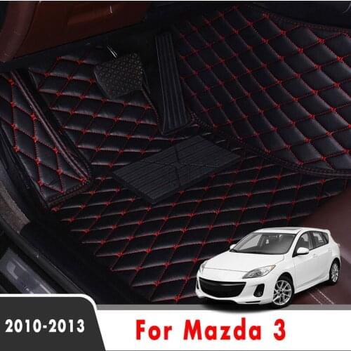 LHD For Mazda 3 2013 2012 2011 2010 Car Floor Mats Interior Custom Waterproof Anti Dirty Leather Protect Auto Decoration Carpets