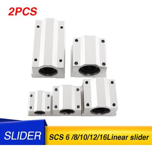 2PCS SCS8UU SCS10UU Linear Ball Bearing Block CNC Router SBR16 linear guide 3D SCS8LUU SCS16LUU Linear