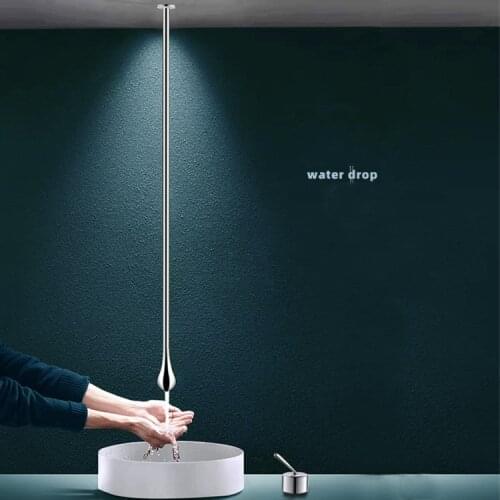 Brushed gold Bathroom ceiling tap top Ceiling faucet drop water style bathroom mixer hot and cold ceiling water tap