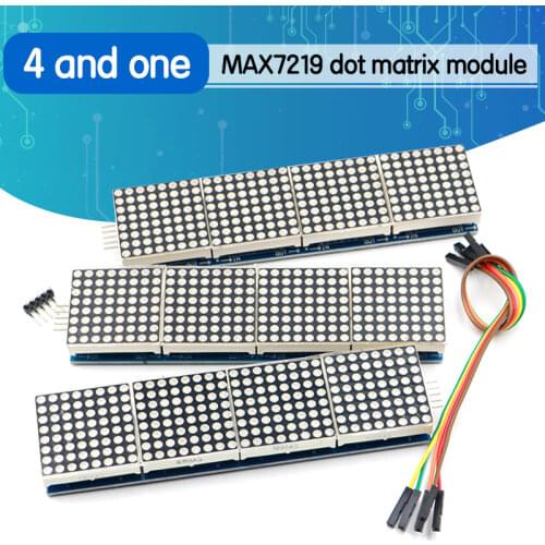 MAX7219 Dot Matrix Module For Arduino Microcontroller 4 In One Display with 5P Line Red Green Blue