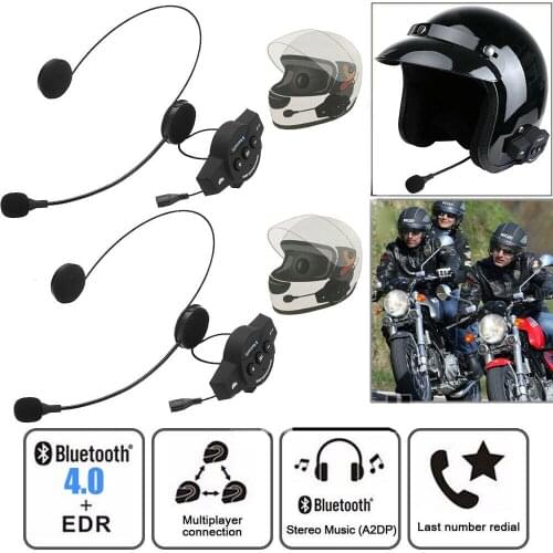 Motorcycle Helmet Headset Wireless Bluetooth Headphone Speaker Hands-Free Motorbike Helmet Intercom waterproof BT Interphone