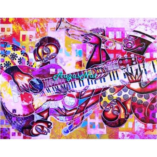 Music diamond painting full square guitar player wall art decor diamond dotz diy diamond drawing sticker abstract mosaic picture