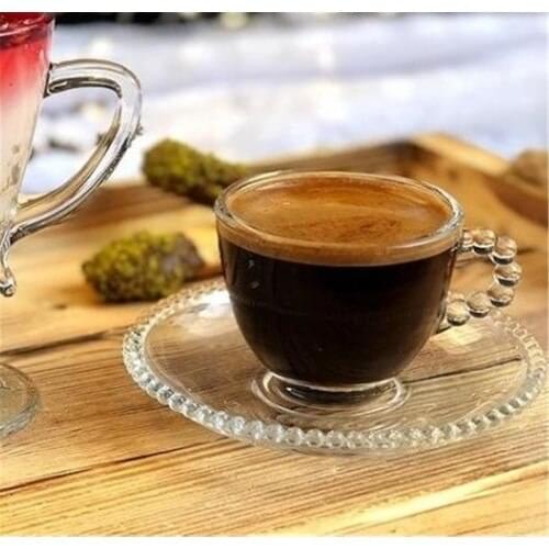 Perotti Girona 6'lı Beads Glass Coffee Cup Set Turkish coffee Kit Set Traditional Coffee cup