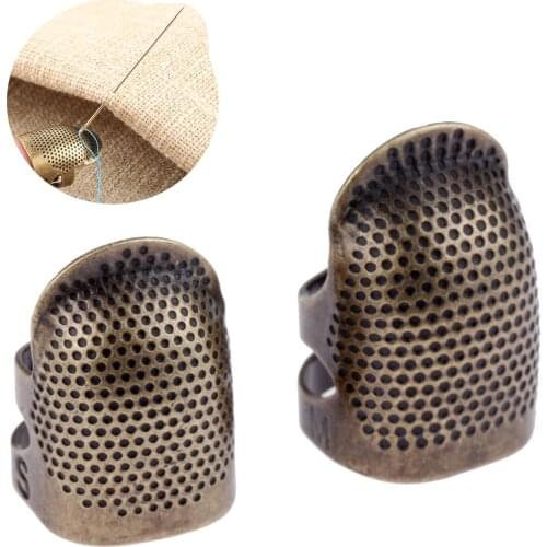 1pc 2 Size Retro Finger Protector Antique Thimble Ring Handworking Craft Household DIY Sewing Tools Accessories