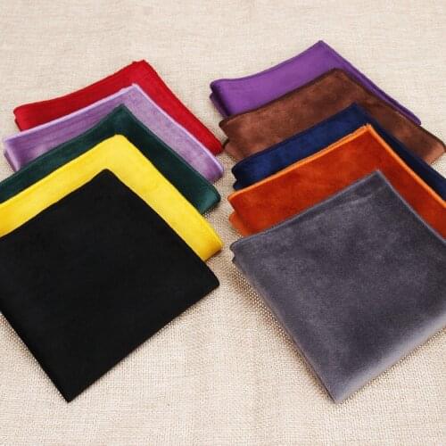 New Fashion Pocket Square Green Red Navy Solid Handkerchief 23*23cm Conduory Vintage Hanky Suits Mens Wedding Pocket Hankies