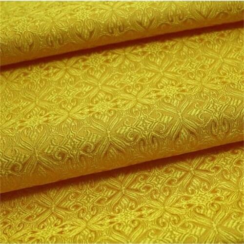 SOLID GOLDEN Jacquard Silk Brocade Fabric Buddhism Clothes Cheongsam Dress Jacket Fabric DIY Sewing Home Decoration Fabrics