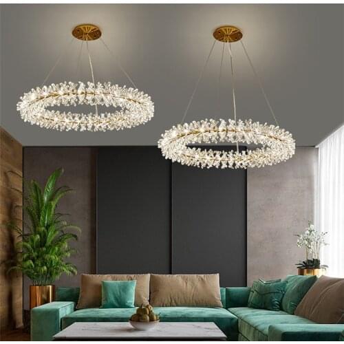 Postmodern Net Red Living Room Pendant Lights Restaurant Luxury Crystal Pendant Lamps Nordic Firefly Bedroom led Hanging Lights