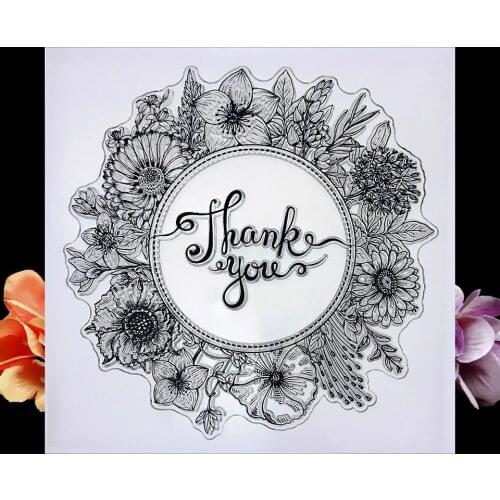 Thanks Wreath Transparent Clear Silicone Stamps For DIY Scrapbooking/Sentiment Rubber Stamp Photo Album Decorative Card Making