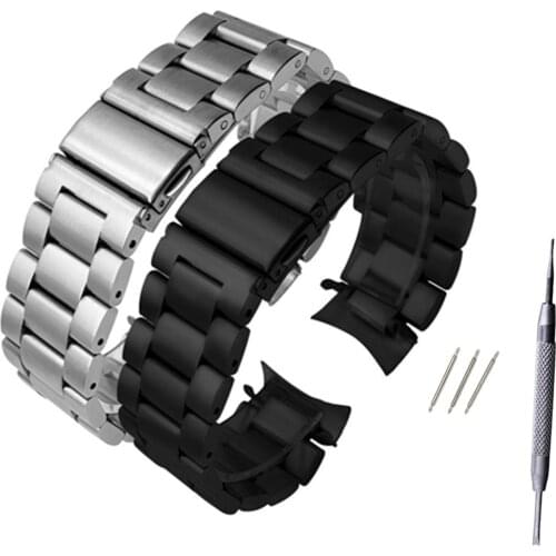 2020 New Stainless Steel Watchband for Samsung Gear S3 Classic Frontier Smart Watch Band Wrist Strap Link Bracelet Silver Black