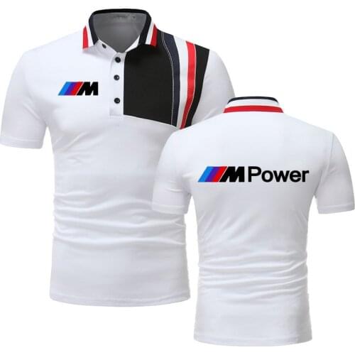 2021Summer Casual new Mens polo shirt BMW M sport car logo Print high quality cotton Harajuku Mens short sleeve tops