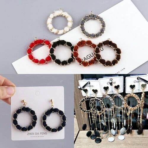 Newly arrived 30pcs/lot geometric round shape handmade alloy,woolen charms diy jewelry earrings/bracelet pendants accessory