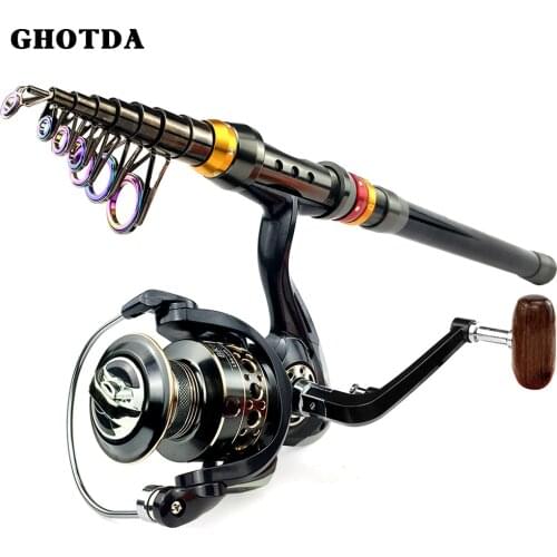 Telescopic Fishing Sea Rod Spinning Reel Saltwater Freshwater Professional Fishing Rod Kit Spinning Rod and Reel Combo