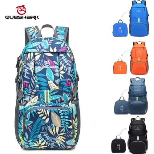 QUESHARK Professional 35L Printing Ultralight Waterproof Foldable Outdoor Camping Backpack Climbing Hiking Travel Bag 5 Colors
