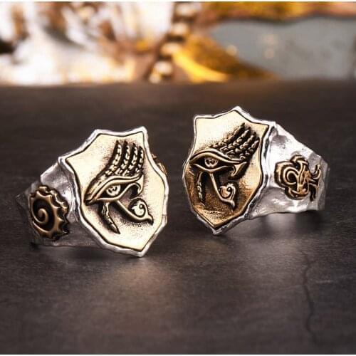 The Eye of Horus rings for man and women S925 silver Index Ring fashion jewelry hippop street culture mygrillz