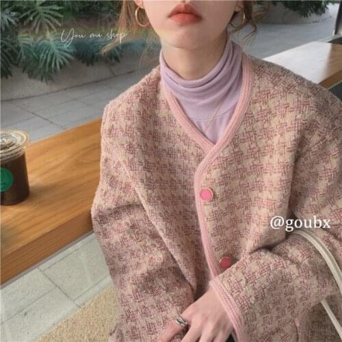 Spring and autumn new Korean style loose all-match jacket women fashion casual plaid fried street jacket ins tide