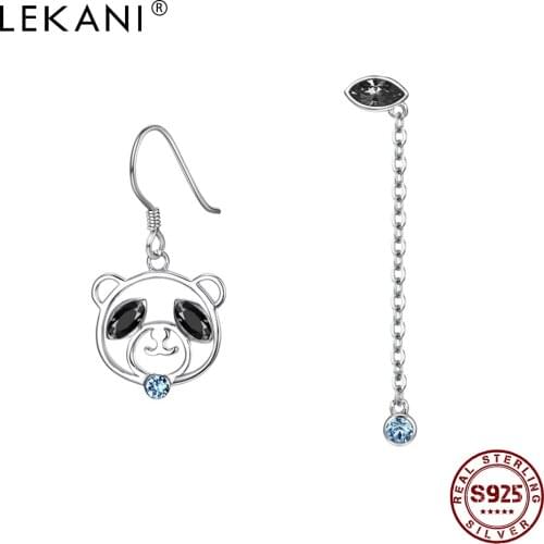 LEKANI Earring For Women 925 Sterling Silver Panda Crystal Earring Popular Jewelry Send Girlfriend Birthday Gift Hot Sale 2021