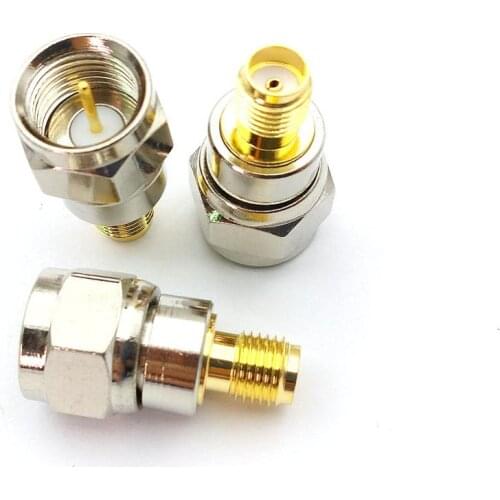 100PCS COPPER F male plug to SMA female jack RF coaxial adapter connector