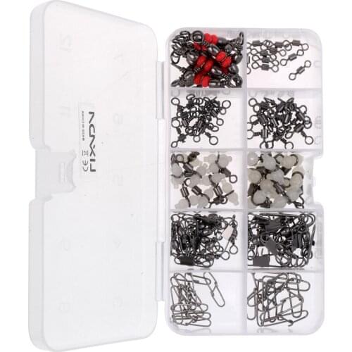 100Pcs Rolling Swivel Interlock Snap, Fastlock Snap, Luminous Gourd Swivel, Lure Connectors Accessories Fishing Tackle Box