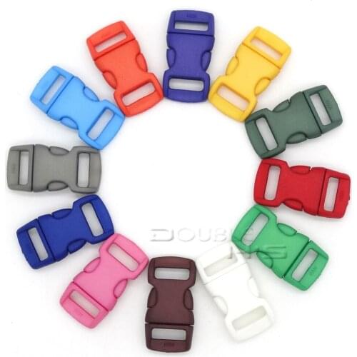 20pcs/lot Mixed Colorful 3/8"(10mm) Plastic Buckles Contoured Curved For Paracord Bracelets