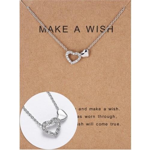 2020 New Female Fashion Crystal Heart Necklace Pendant Short Gold Chain Necklace Pendant Necklace Charm Gifts Girlfriends
