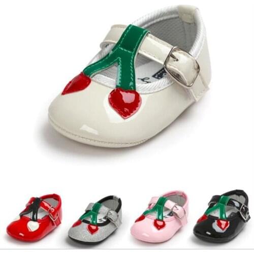 Lovely Cherry Baby Girl First Walkers Antislip Infants Princess Shoes