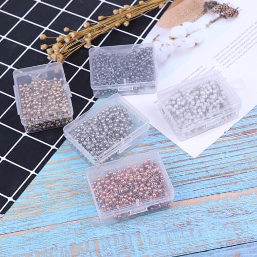 400pcs Map Thumb Tacks Pin Office School Supplies Round Plastic Head Steel Point Push Pins