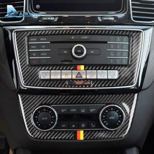 Airspeed for Mercedes Benz GLE 2015-2018 Accessories Carbon Fiber Car Interior Center Console CD AC Panel Cover Trim Stickers