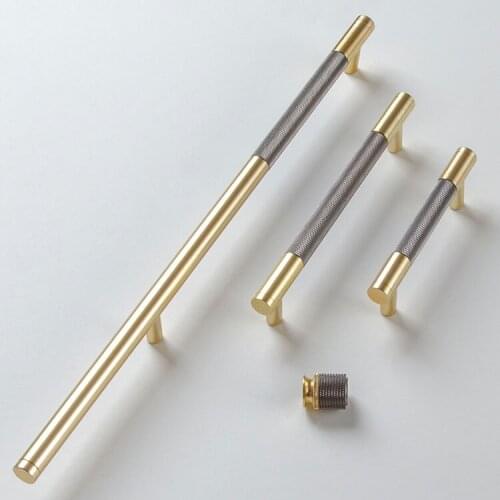 Aluminum Alloy/knurled/textured Modern Kitchen Cabinet Knobs And Handles Drawer Pulls Bedroom Knobs T Bar /long Handle