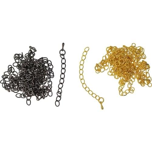 20 Piece Alloy Necklace Bracelet Anklet Extension Link Extender Chain Tail Jewelry Making Findings gold color Black