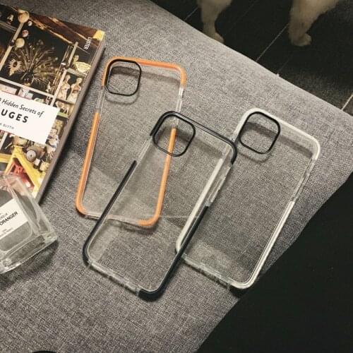 Retro Color border Art Phone Case For apple iPhone 12 11 Pro MAX X XS Max XR 7 8 Plus 12 mini 7Plus case Clear Silicone Cover