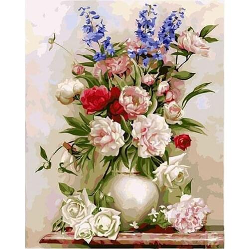 Flower And Woman DIY Embroidery 11CT Cross Stitch Kits Needlework Craft Set Cotton Thread Printed Canvas Home Design