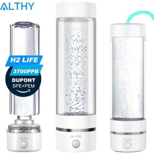 H2Life Hydrogen Rich Water Generator Bottle DuPont SPE PEM Dual Chamber Technology H2 Maker lonizer Electrolysis Cup Max 3700ppb